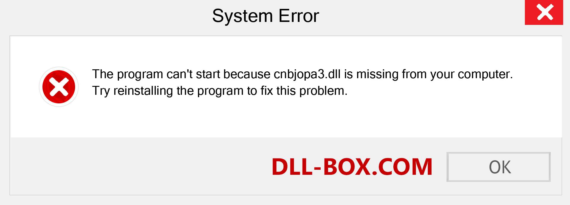  cnbjopa3.dll file is missing?. Download for Windows 7, 8, 10 - Fix  cnbjopa3 dll Missing Error on Windows, photos, images