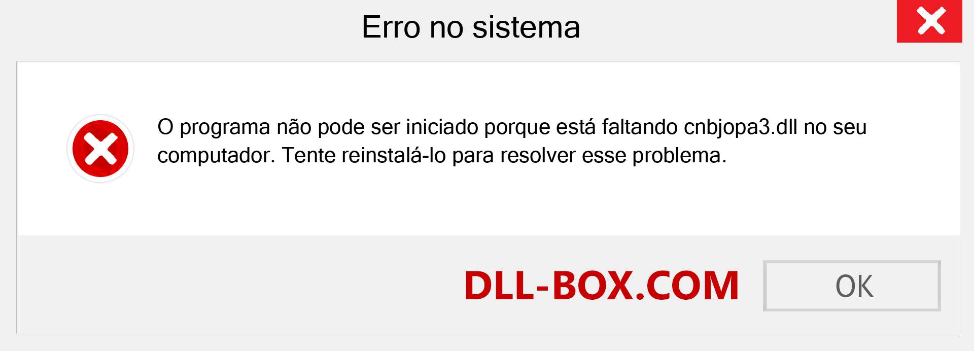 Arquivo cnbjopa3.dll ausente ?. Download para Windows 7, 8, 10 - Correção de erro ausente cnbjopa3 dll no Windows, fotos, imagens